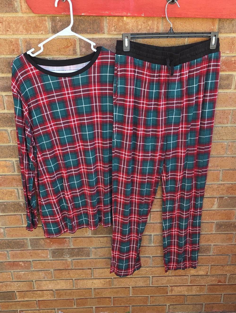 Little Sleepies Plaid Pajama Set - Red and Green Size XL